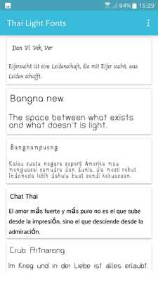 Emulate Android APK Thai Light Fonts