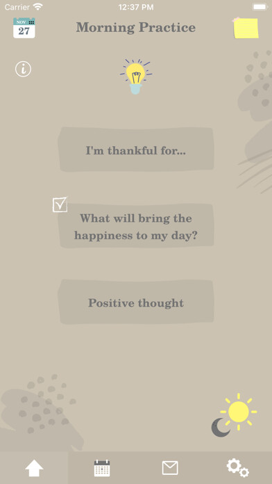 Emulate iPhone app Thanksfor - gratitude journal using MyAndroid
