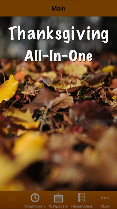 Emulate iPhone app Thanksgiving All-In-One (Countdown, Wallpapers, Recipes) using MyAndroid