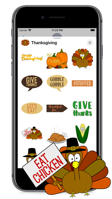 Emulate iPhone app Thanksgiving Fun Stickers using MyAndroid Emulate iPhone app Thanksgiving Fun Stickers using MyAndroid