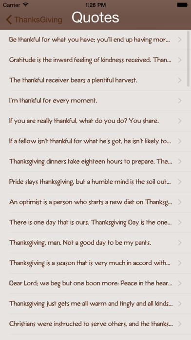 Emulate iPhone app ThanksGiving Quotes & Messages using MyAndroid Emulate iPhone app ThanksGiving Quotes & Messages using MyAndroid