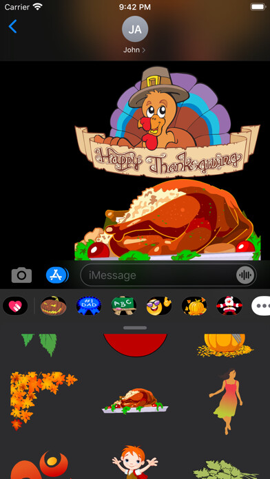 Emulate iPhone app Thanksgiving Stickers & Emojis using MyAndroid Emulate iPhone app Thanksgiving Stickers & Emojis using MyAndroid