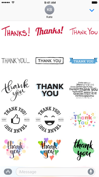 Emulate iPhone app Thank You Sticker Pack using MyAndroid Emulate iPhone app Thank You Sticker Pack using MyAndroid