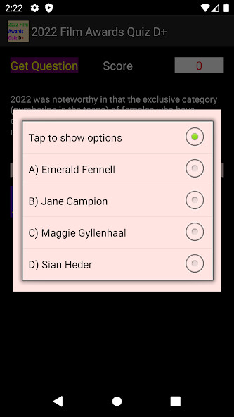 Run android online APK The 2022 Film Awards Quiz D+ from MyAndroid or emulate The 2022 Film Awards Quiz D+ using MyAndroid