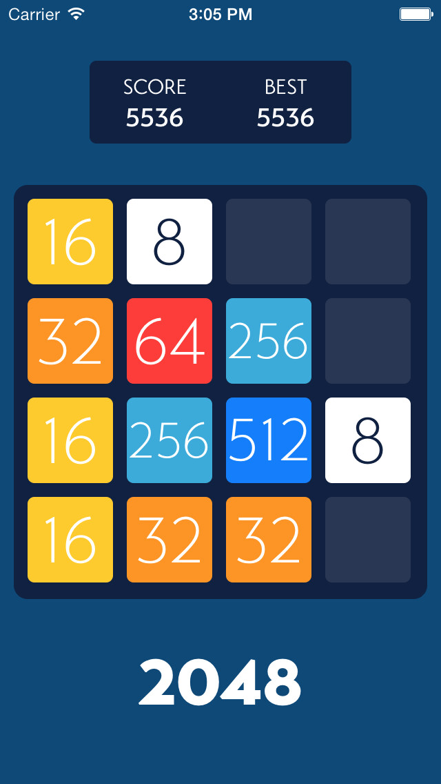 Emulate iPhone app The 2048 App using MyAndroid