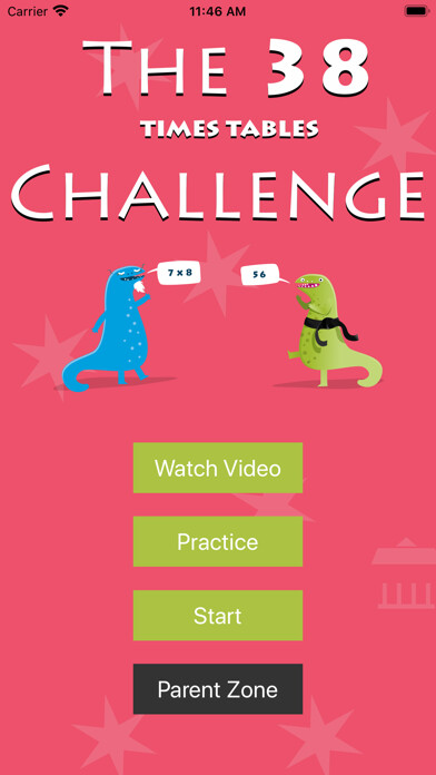 Emulate iPhone app The 38 Times Tables Challenge using MyAndroid