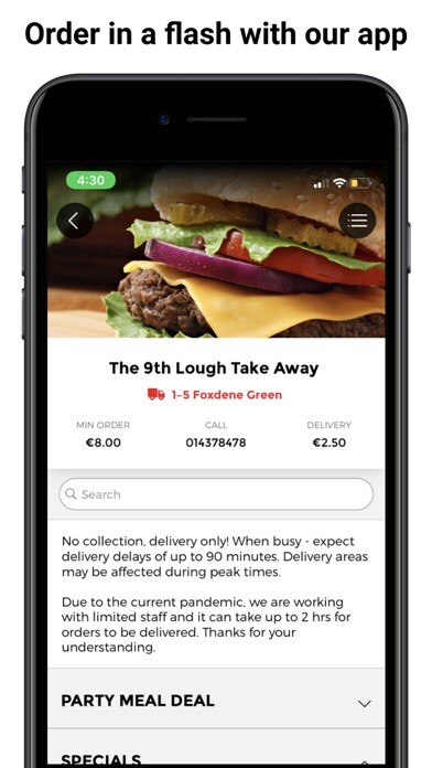 Emulate iPhone app The 9th Lough Take Away App using MyAndroid Emulate iPhone app The 9th Lough Take Away App using MyAndroid