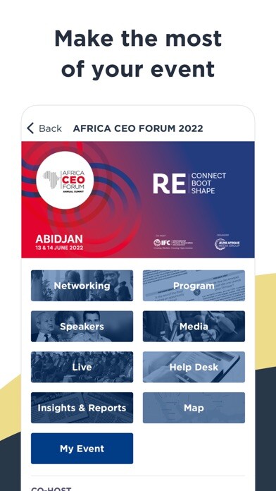 Emulate iPhone app THE AFRICA CEO FORUM using MyAndroid
