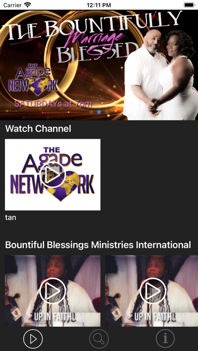 Emulate iPhone app The Agape Network using MyAndroid