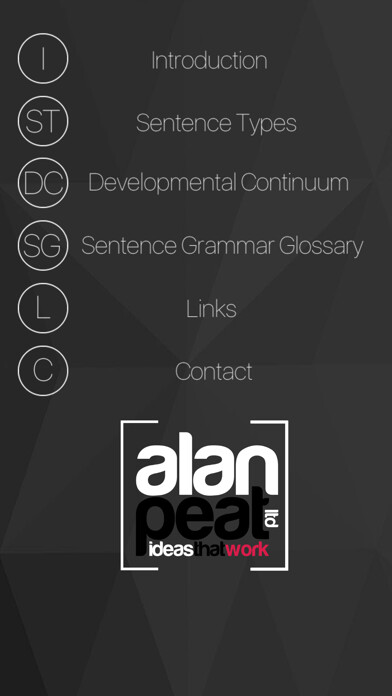 Emulate iPhone app The Alan Peat Pocket App of Exciting Sentences using MyAndroid