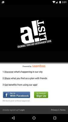 Emulate Android APK The A-List - by Columbus Alive