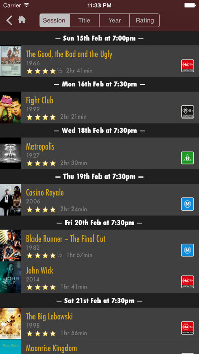 Emulate iPhone app The Astor Theatre using MyAndroid