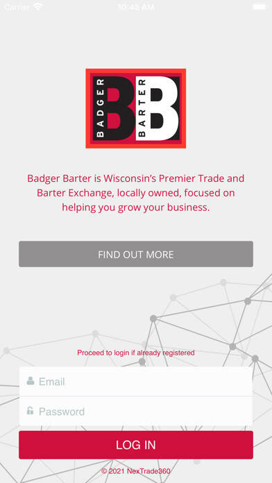Emulate iPhone app The Badger Barter Mobile using MyAndroid