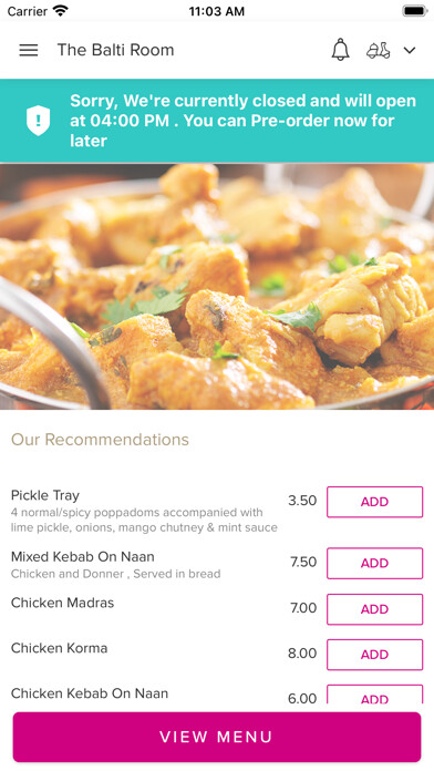 Emulate iPhone app The Balti Room using MyAndroid Emulate iPhone app The Balti Room using MyAndroid