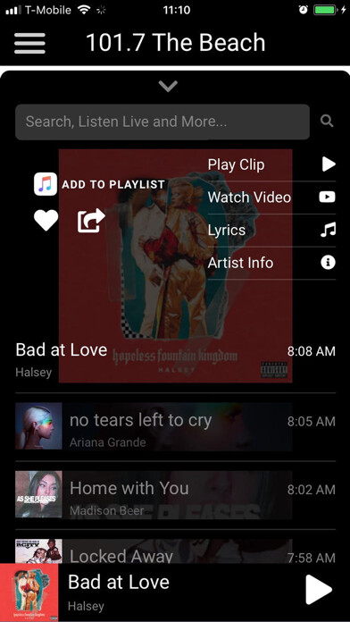 Emulate iPhone app The Beach 107.1 using MyAndroid