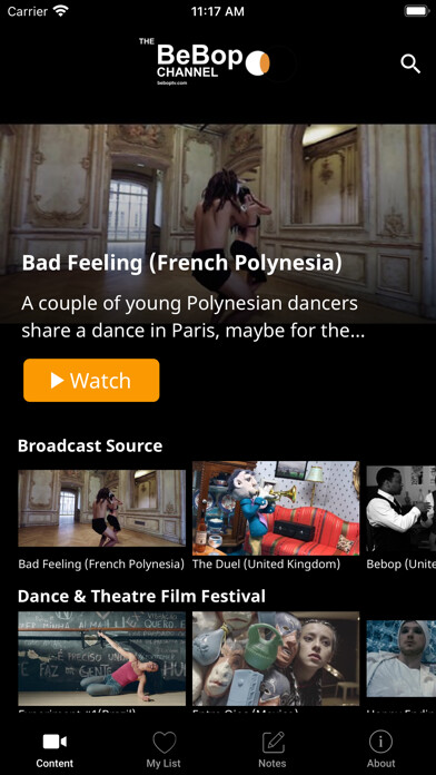 Emulate iPhone app The BeBop Channel using MyAndroid