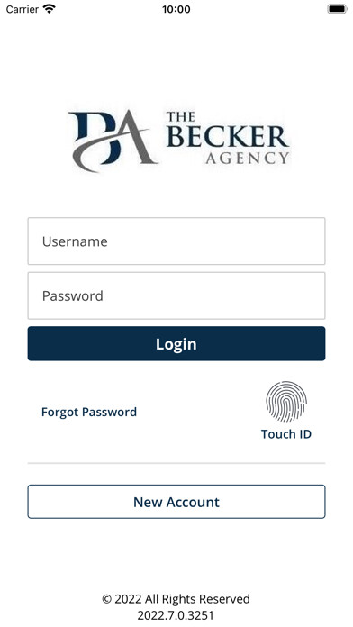 Emulate iPhone app The Becker Agency Online using MyAndroid