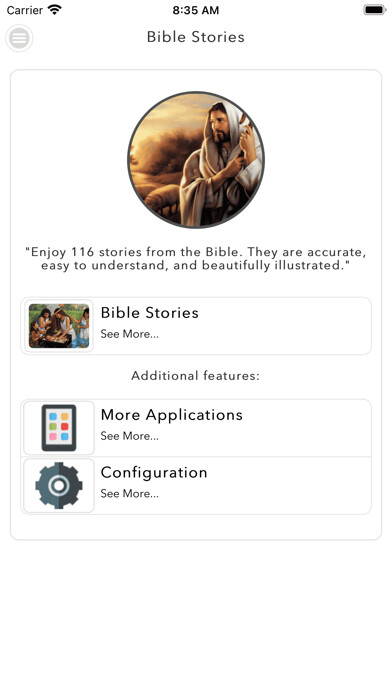 Emulate iPhone app The Bible Stories using MyAndroid