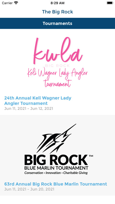 Emulate iPhone app The Big Rock Tournament using MyAndroid