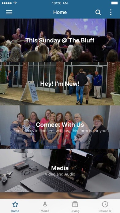 Emulate iPhone app The Bluff Church using MyAndroid Emulate iPhone app The Bluff Church using MyAndroid