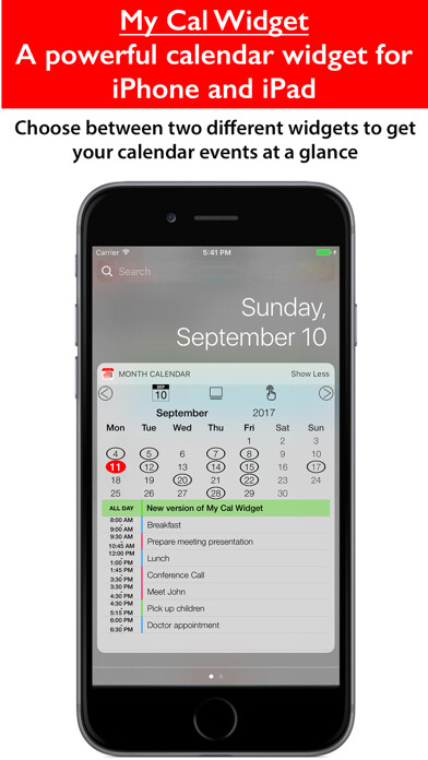 Emulate iPhone app The Calendar Widget Lite using MyAndroid