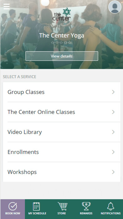 Emulate iPhone app The Center Yoga using MyAndroid