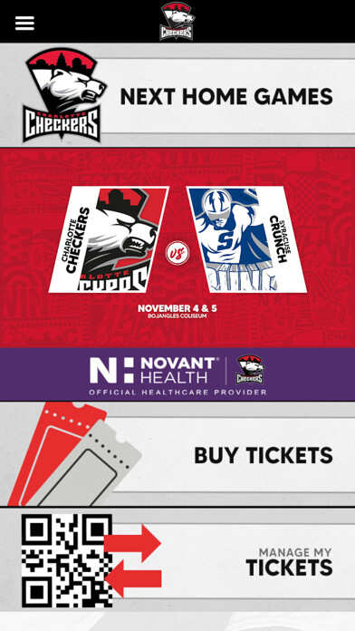 Emulate iPhone app The Charlotte Checkers using MyAndroid