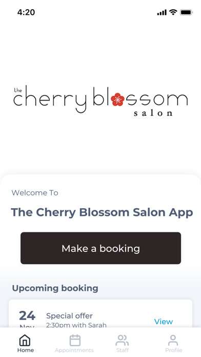 Emulate iPhone app The Cherry Blossom Salon App using MyAndroid Emulate iPhone app The Cherry Blossom Salon App using MyAndroid