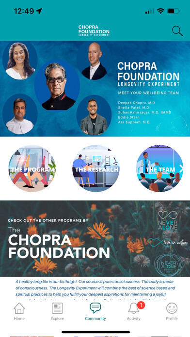 Emulate iPhone app The Chopra Foundation using MyAndroid Emulate iPhone app The Chopra Foundation using MyAndroid