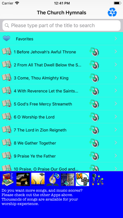 Emulate iPhone app The Church Hymnals using MyAndroid Emulate iPhone app The Church Hymnals using MyAndroid