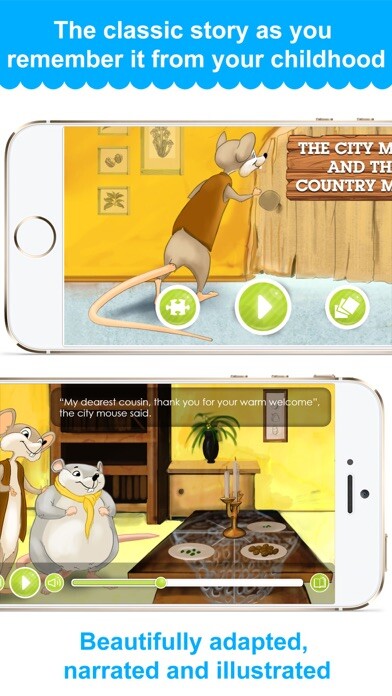 Emulate iPhone app The City Mouse and the Country Mouse - Narrated Children Story using MyAndroid