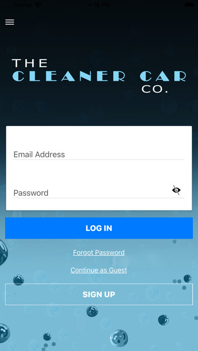 Emulate iPhone app The Cleaner Car Co. using MyAndroid