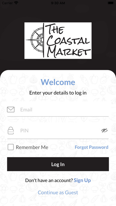 Emulate iPhone app The Coastal Market Darien using MyAndroid