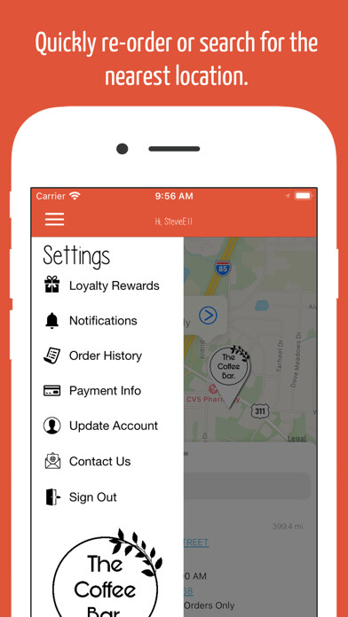 Emulate iPhone app The Coffee Bar - Ordering using MyAndroid Emulate iPhone app The Coffee Bar - Ordering using MyAndroid