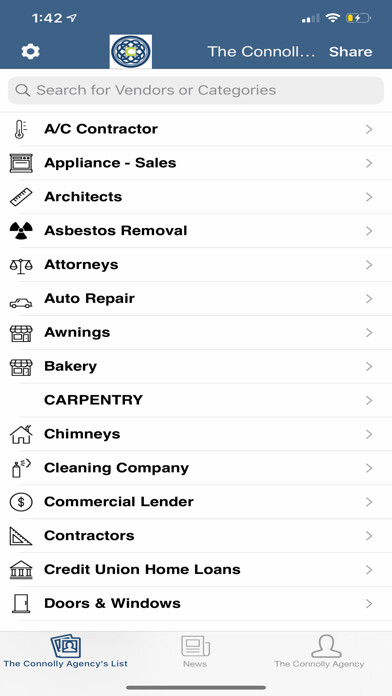 Emulate iPhone app The Connolly Agency using MyAndroid