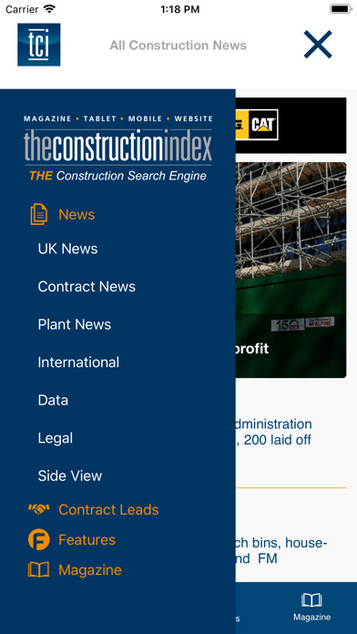 Emulate iPhone app The Construction Index News using MyAndroid