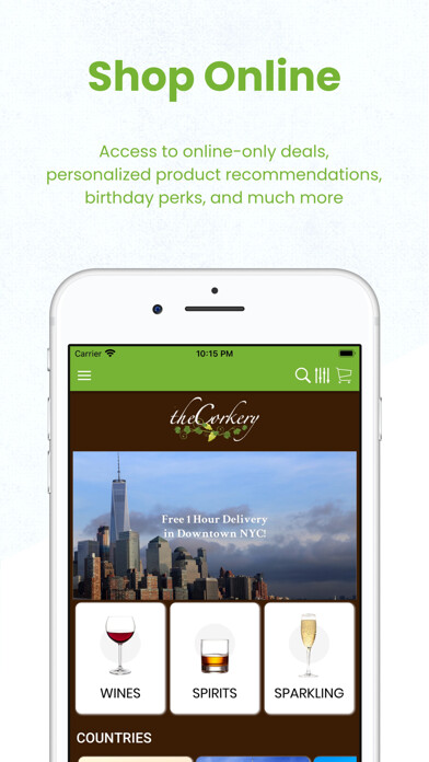 Emulate iPhone app The Corkery Wine and Spirits using MyAndroid