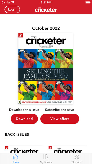 Emulate iPhone app The Cricketer Magazine using MyAndroid