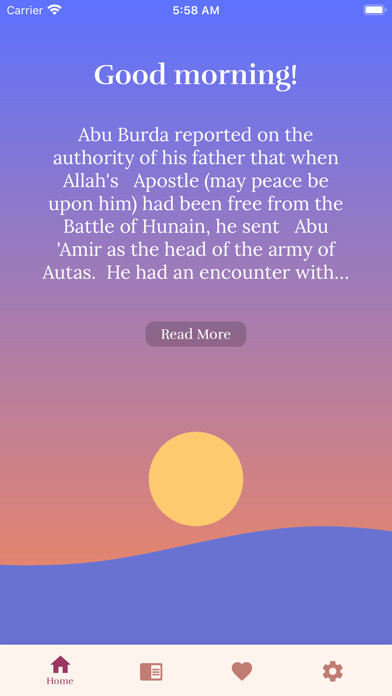 Emulate iPhone app The Daily Hadith using MyAndroid