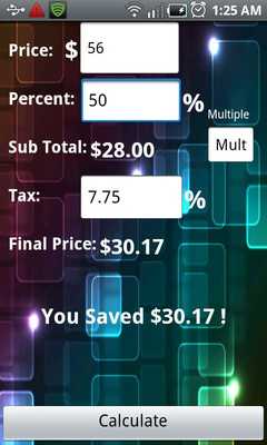 Emulate Android APK The Discount Calculator Lite