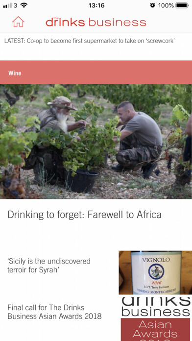 Emulate iPhone app The Drinks Business using MyAndroid