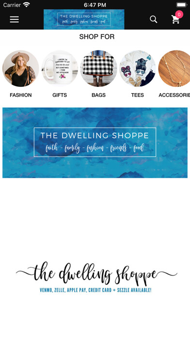 Emulate iPhone app The Dwelling Shoppe using MyAndroid