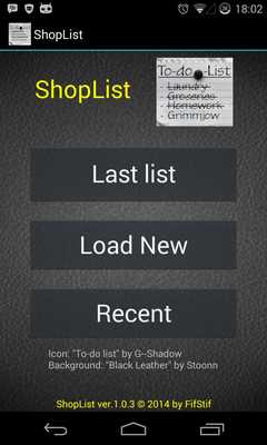 Emulate Android APK THE Easy Shopping List