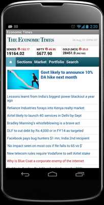 Emulate Android APK The Economic Times Emulate Android APK The Economic Times