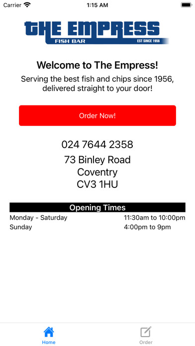 Emulate iPhone app The Empress Fish Bar using MyAndroid Emulate iPhone app The Empress Fish Bar using MyAndroid