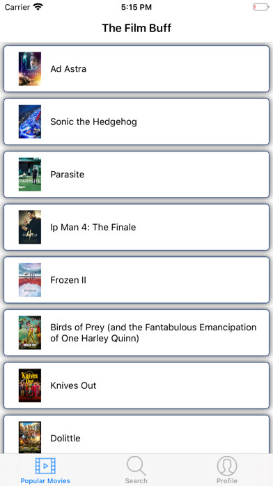 Emulate iPhone app The Film Buff using MyAndroid Emulate iPhone app The Film Buff using MyAndroid