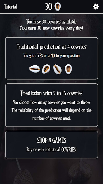 Run android online APK The Fortune Tellers Cowries from MyAndroid or emulate The Fortune Tellers Cowries using MyAndroid
