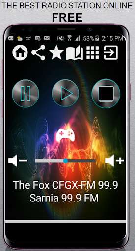 Run android online APK The Fox CFGX-FM 99.9 Sarnia 99.9 FM CA App Radio F from MyAndroid or emulate The Fox CFGX-FM 99.9 Sarnia 99.9 FM CA App Radio F using MyAndroid