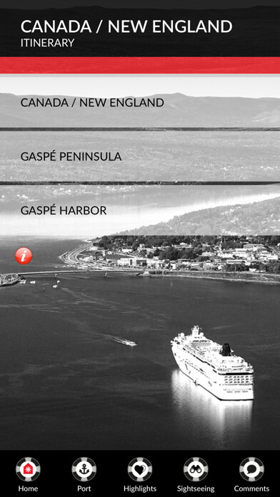 Emulate iPhone app The Gaspé Port of Call using MyAndroid