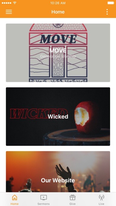 Emulate iPhone app The Generation Church App using MyAndroid